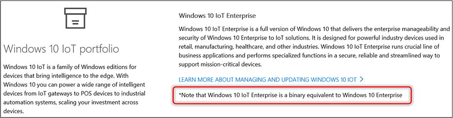 Windows 10 loT portfolio