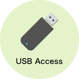 USBデバイスへのアクセス制限のアイコン